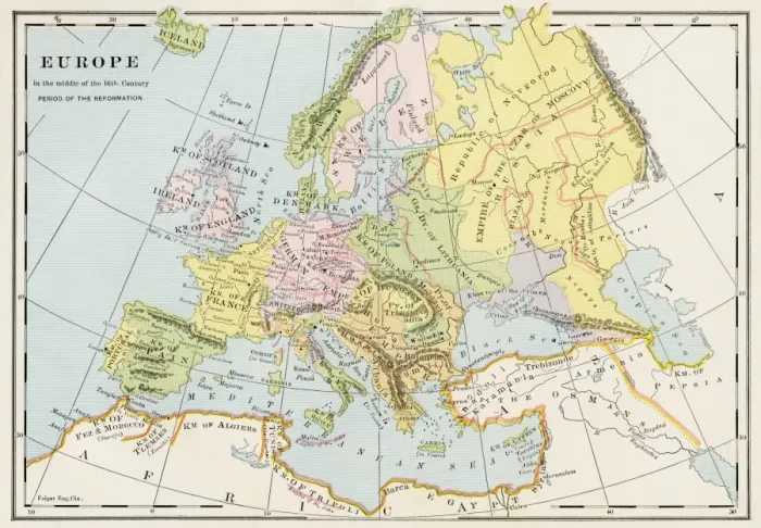 Framed Print : Europe in the mid-1500s Framed Print : Europe in the mid-1500s