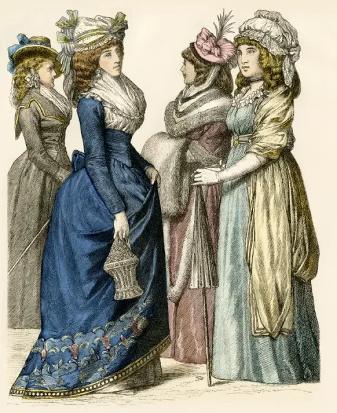 Hand-Colored Print of 1790s European Ladies Fashion. Art Prints, Posters & Puzzles from North Wind Hand-Colored Print of 1790s European Ladies Fashion. Art Prints, Posters & Puzzles from North Wind