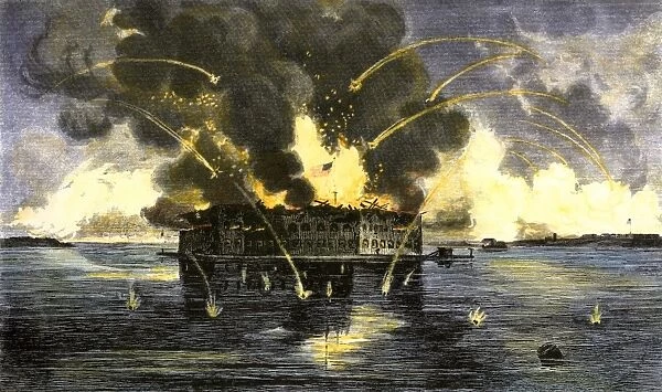 EVCW2A-00018. Confederate bombardment of Fort Sumter
