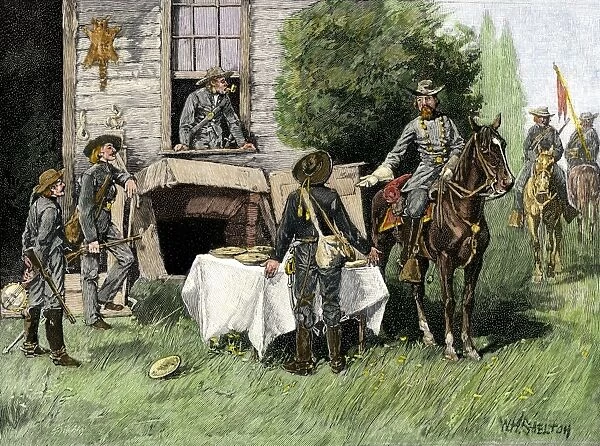 EVCW2A-00070. Foraging Confederate soldiers taking homemade pies