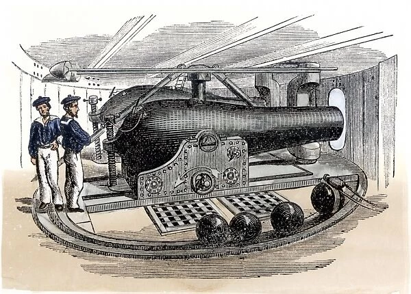 EVCW2A-00142. Artillery inside the revolving turret of the ironclad US