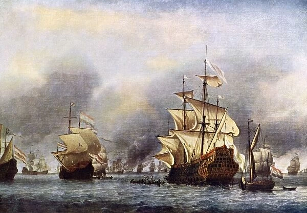 EVNT2A-00020. Sea fight between England and Holland during the Dutch War, June 1666.