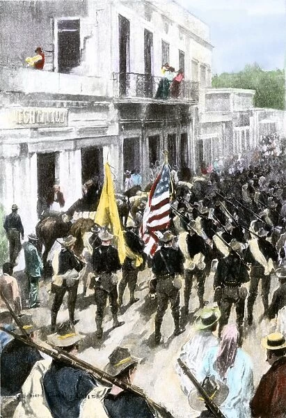 EVNT2A-00091. US troops entering Ponce, Puerto Rico