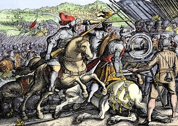 EVNT2A-00282. French king Francis I taken prisoner at Pavia during war