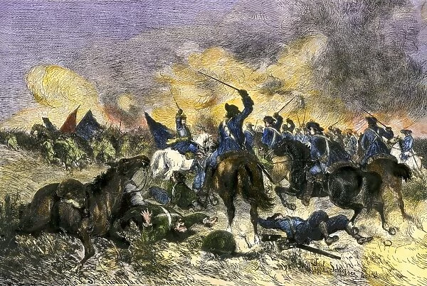 EVNT2A-00298. King Charles XII leading the Swedish army to victory over