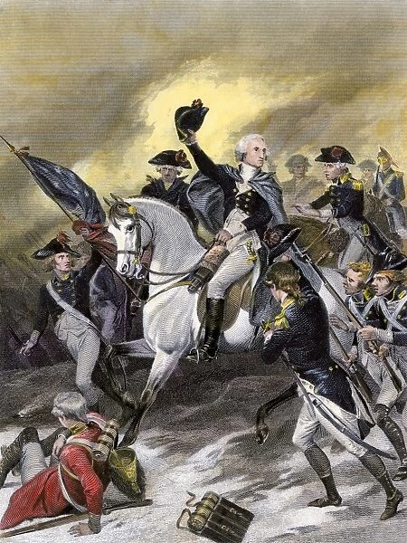 EVRV2A-00019. General Washington leading the Americans at the battle of Princeton
