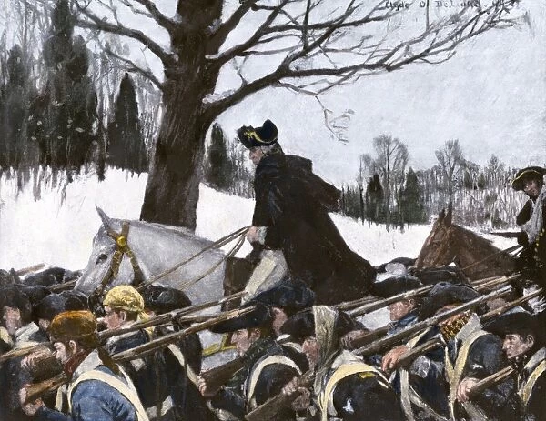 EVRV2A-00022. George Washington marching the Continental Army to Valley Forge winter camp.