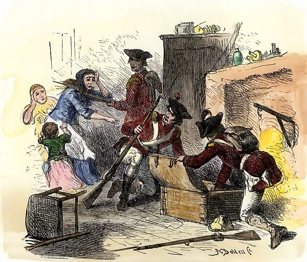 EVRV2A-00095. British soldiers plundering an American colonists home under