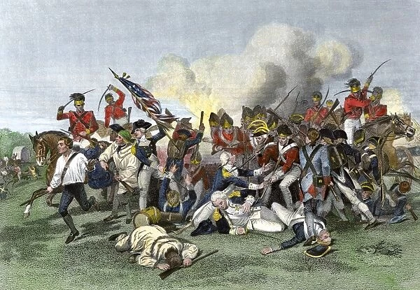 EVRV2A-00155. Death of General de Kalb at the Battle of Camden, South Carolina, 1780.