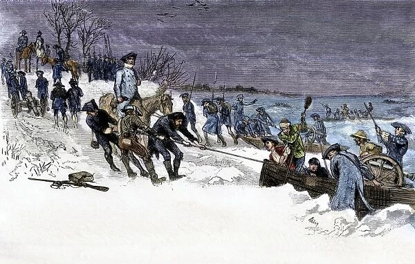 EVRV2A-00202. George Washington's army crossing the icy Delaware River to attack Trenton