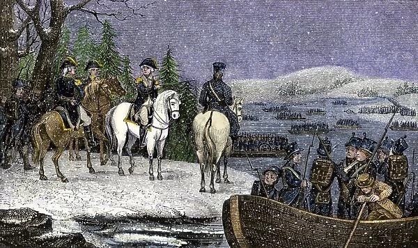 EVRV2A-00204. George Washington and his Continental Army ferried across