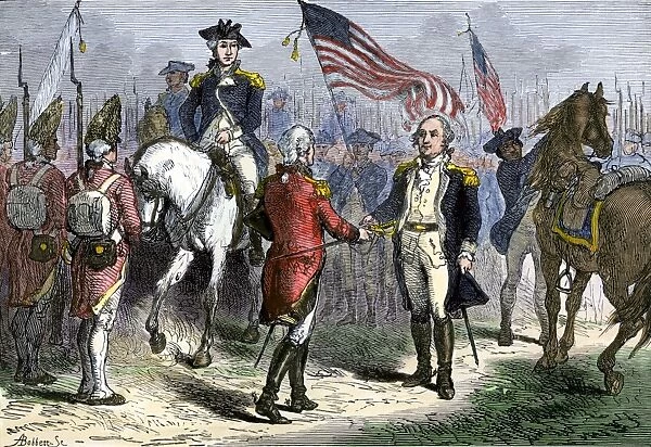 EVRV2A-00231. American General Benjamin Lincoln receiving Lord Cornwalliss sword
