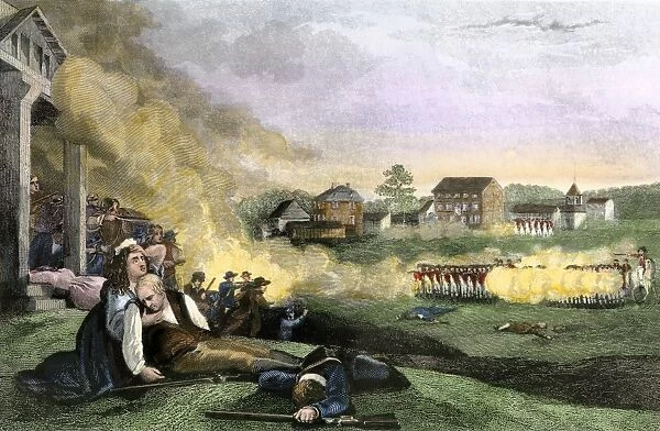 EVRV2A-00240. Wife holding her dying husband at the Battle of Lexington