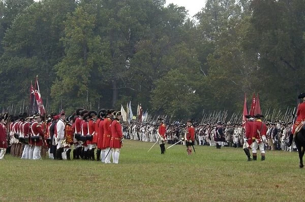 EVRV2D-00091. American, French, and British armies on the field in a reenactment