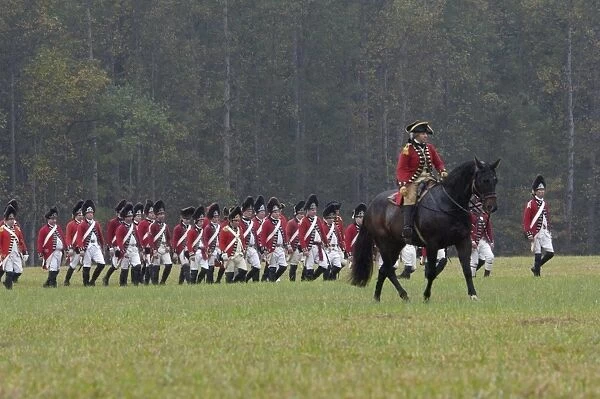 EVRV2D-00123. British army on the field in a reenactment of the surrender