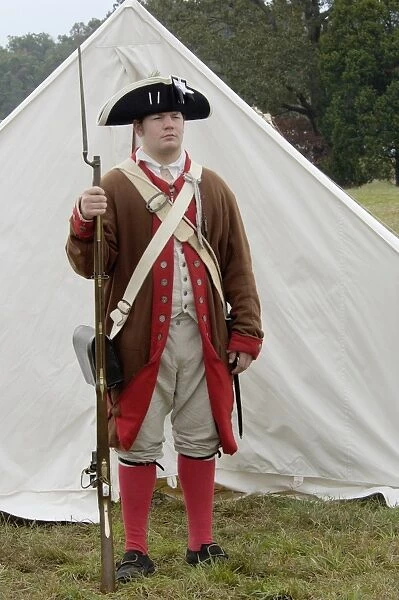 EVRV2D-00127. American soldier at a reenactment on the Yorktown Battlefield, Virginia.