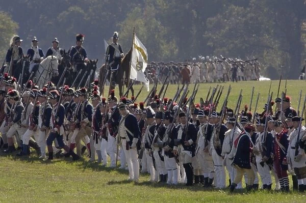 EVRV2D-00166. Continental Army reenactors march to the British surrender