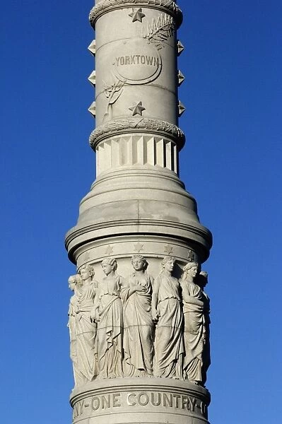 EVRV2D-00193. Detail of the Victory monument at Yorktown battlefield, Virginia.