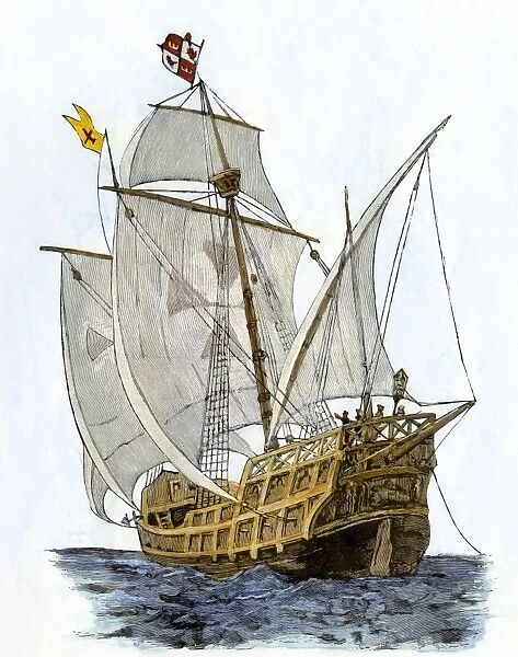 EXPL2A-00089. Caravel ' Santa Maria, ' the flagship of Columbus first voyage