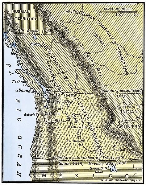 EXPL2A-00210. Map of Oregon Territory showing boundary of US with English