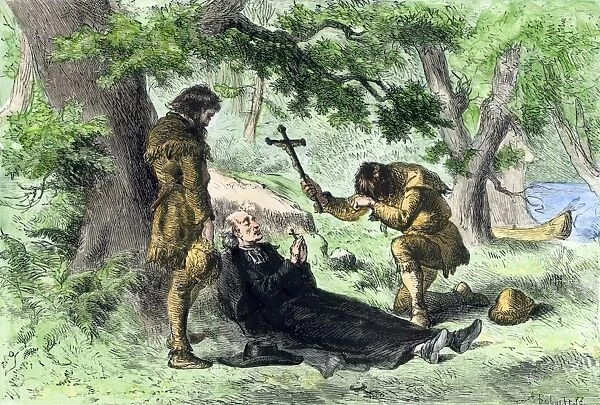 EXPL2A-00257. Death of Father Marquette in Michigan, returning