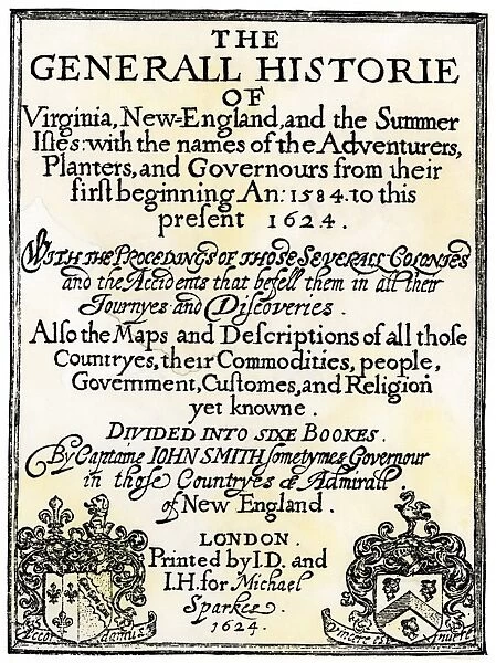 EXPL2A-00290. Title page of John Smiths ' General Historie of Virginia, New England,