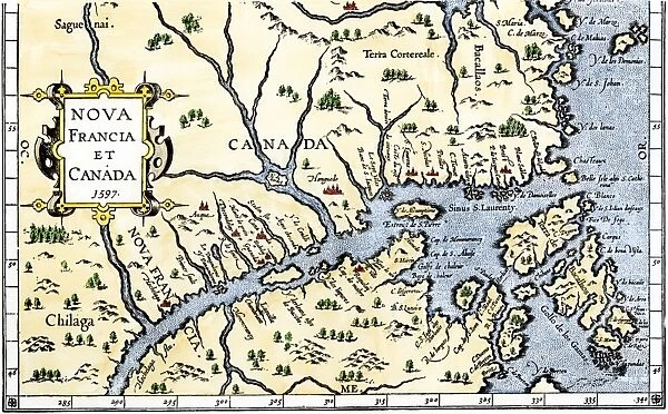 EXPL2A-00325. Map of New France and Canada, 1597.