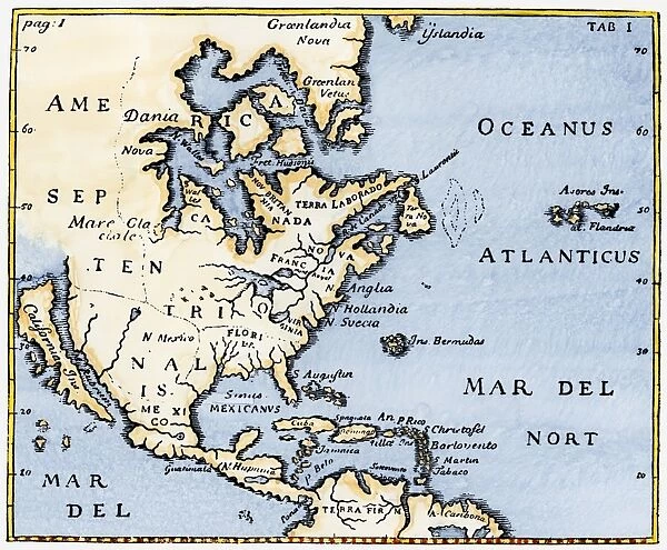 EXPL2A-00375. Map of North America as known in the mid-1600s.