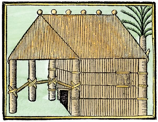 EXPL2A-00376. Native house on Hispaniola, 1500s.