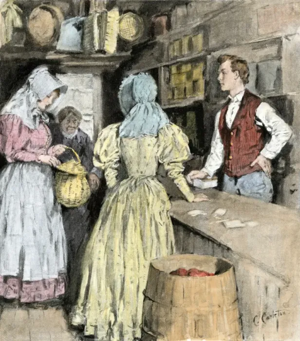 Framed Print : Farm girl bringing a basket of eggs to sell to the country store Framed Print : Farm girl bringing a basket of eggs to sell to the country store