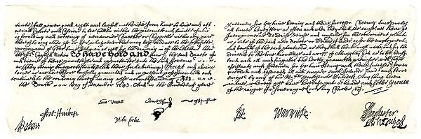 Final portion of the Rhode Island charter, 1640s