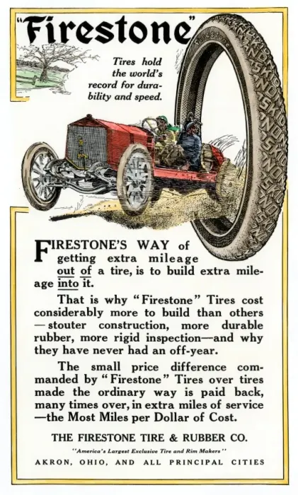Framed Print : Firestone tires ad, 1912 Framed Print : Firestone tires ad, 1912