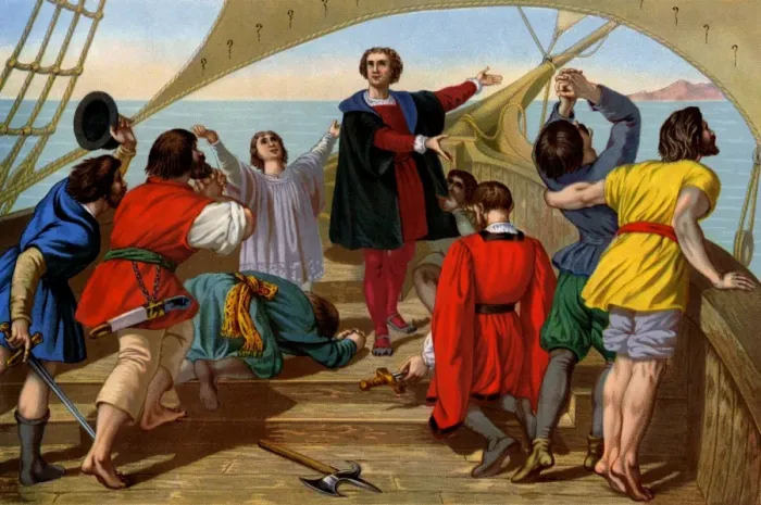 Framed Print : First view of the New World by Columbus Framed Print : First view of the New World by Columbus