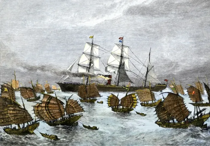 Framed Print : A fleet of tea-ships in the China Sea