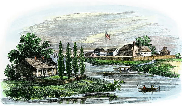 Fort Dearborn on the Chicago River, 1812