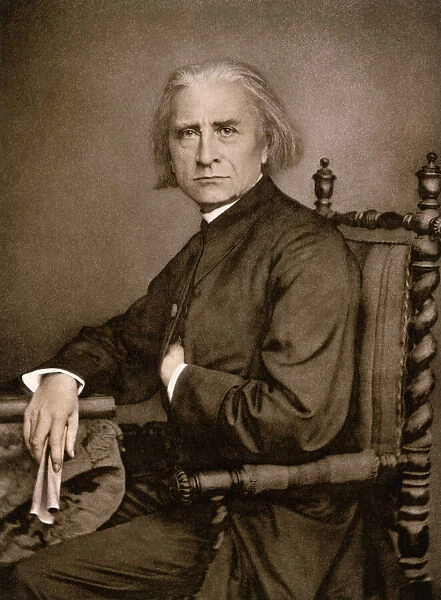 Franz Liszt. Portrait of Franz Liszt.. Photogravure reproduction of a 19th-century