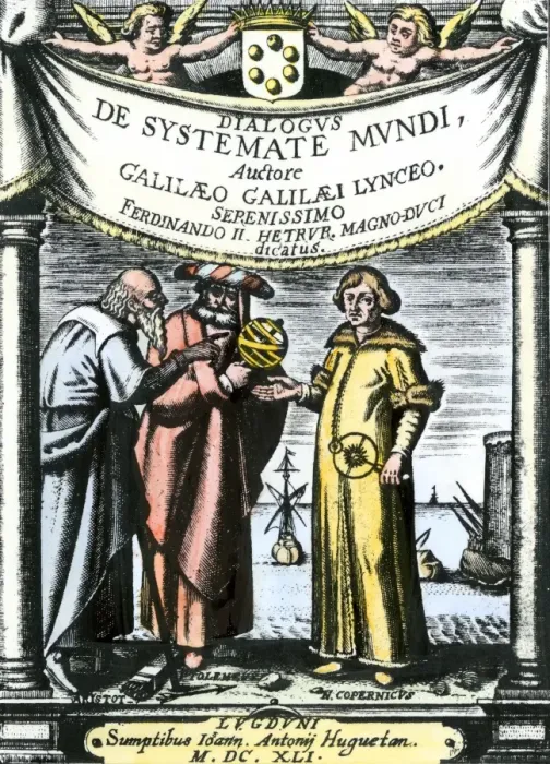 Framed Print : Frontispiece of Galileos Systema Cosmicum Framed Print : Frontispiece of Galileos Systema Cosmicum