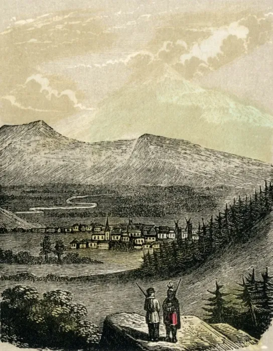 Framed Print : Fur-trading outpost in the Pacific Northwest