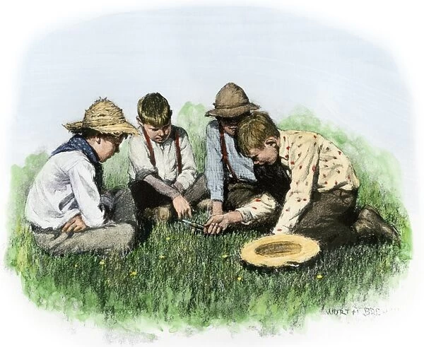 Game of mumblety-peg, 1800s