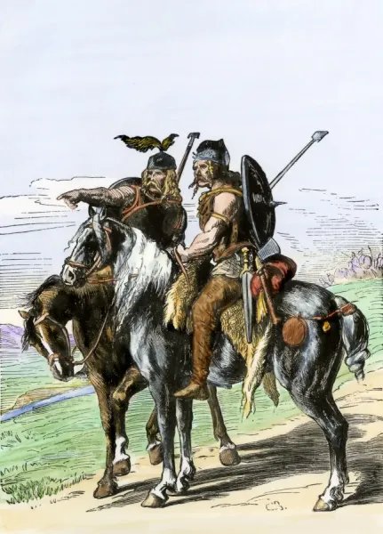 Gauls on Horseback Under the Roman Empire Print. Art Prints
