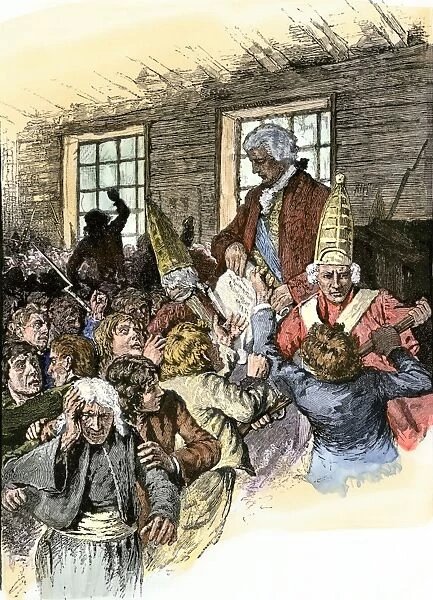 GCAN2A-00003. British official reading the Decree of Expulsion to Acadians in Canada