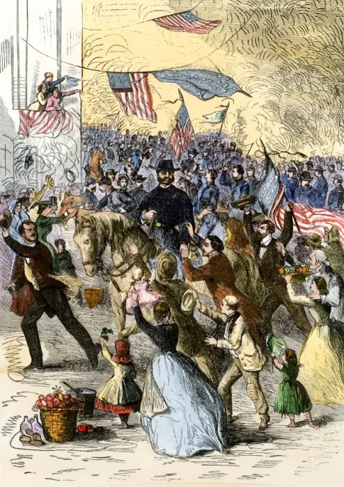 Framed Print : General Ambrose Burnside and his Rhode Island troops entering Knoxville