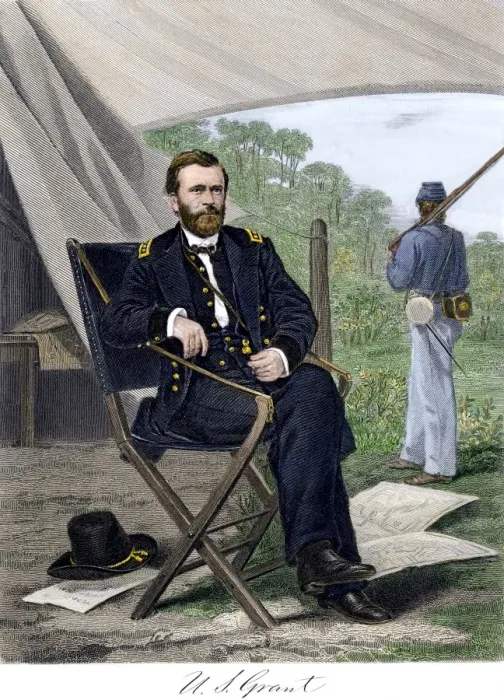 Framed Print : General Ulysses S. Grant in field headquarters during the Civil War Framed Print : General Ulysses S. Grant in field headquarters during the Civil War