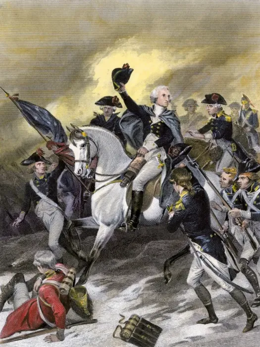 Framed Print : General Washington leading the Americans at the battle of Princeton Framed Print : General Washington leading the Americans at the battle of Princeton