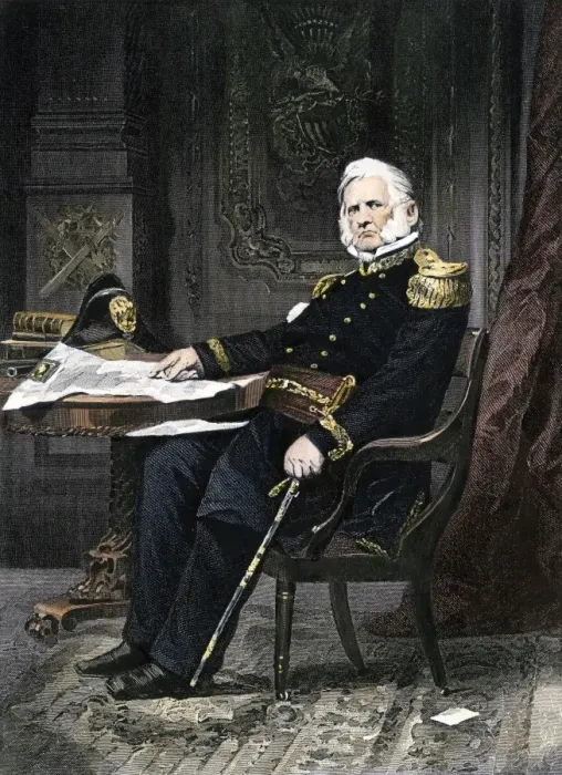 Framed Print : General Winfield Scott seated at his desk Framed Print : General Winfield Scott seated at his desk