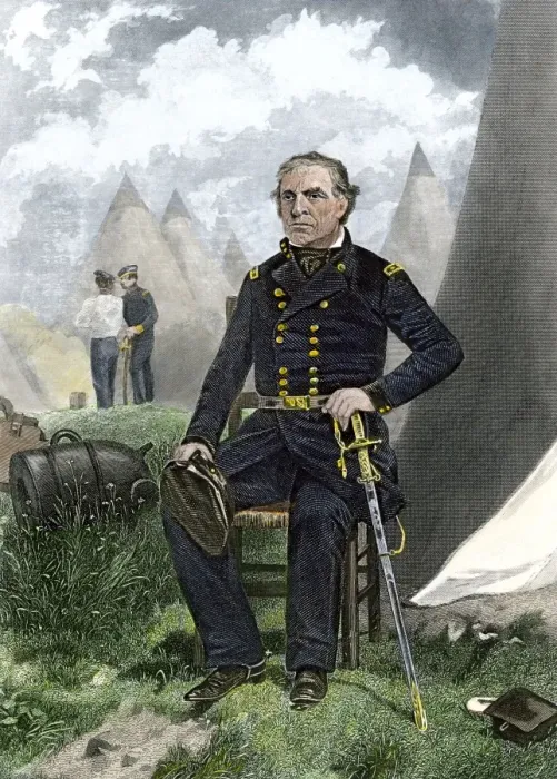 Framed Print : General Zachary Taylor in field headquarters during the US-Mexican War Framed Print : General Zachary Taylor in field headquarters during the US-Mexican War