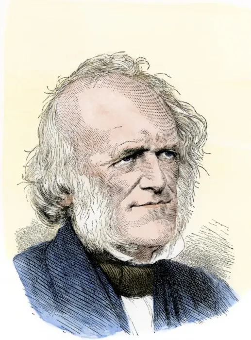 Framed Print : Geologist Charles Lyell. Hand-colored woodcut of a 19th-century portrait Framed Print : Geologist Charles Lyell. Hand-colored woodcut of a 19th-century portrait
