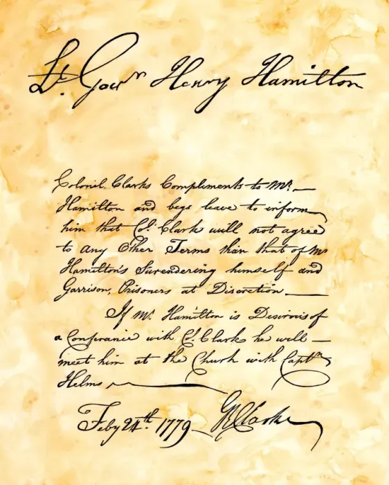 Framed Print : George Rogers Clarks handwritten demand for the surrender of Vincennes Framed Print : George Rogers Clarks handwritten demand for the surrender of Vincennes