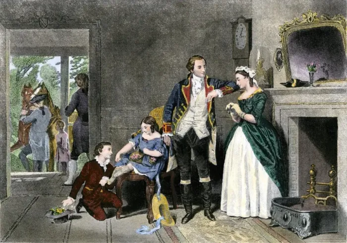 Framed Print : George Washingtons first meeting with Martha Custis Framed Print : George Washingtons first meeting with Martha Custis