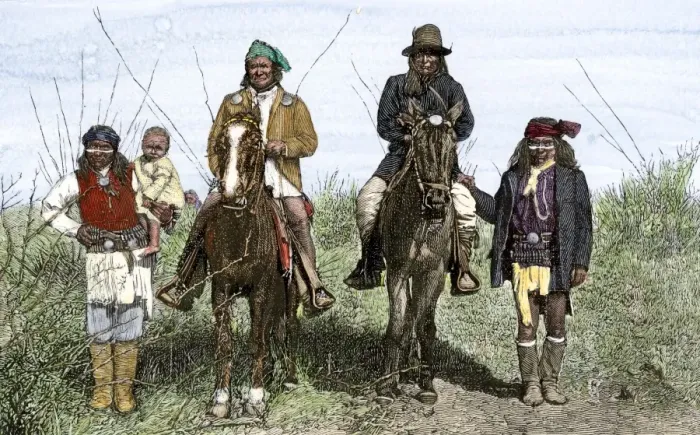 Framed Print : Geronimo and Natchez on horseback during the Apache Wars Framed Print : Geronimo and Natchez on horseback during the Apache Wars
